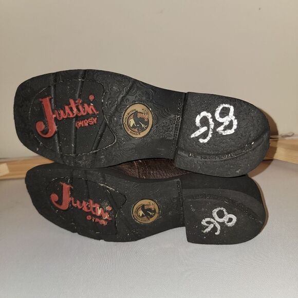 Justin L9612 Ladies Gypsy Western Boot with Copper Kettle Cowhide Foot Size 5.5 - Picture 11 of 12
